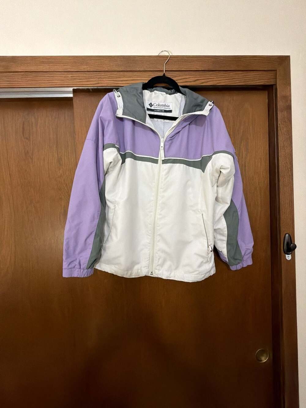 Columbia Sportswear Windbreaker Jacket Size M Purple White